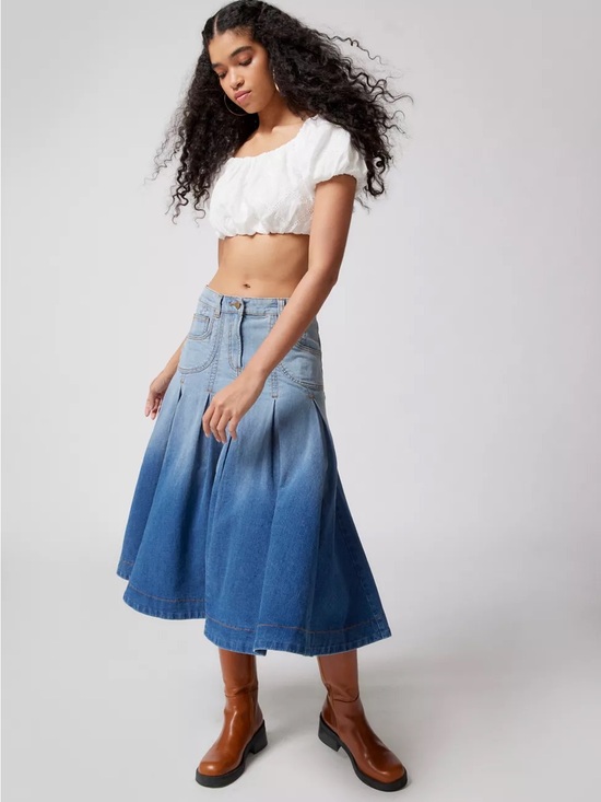 Urban Outfitters Dresses & Skirts - Urban outfitters BDG Donovan Denim Pleated Midi Skirt